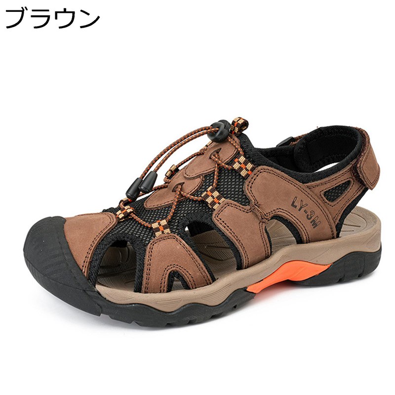 Rakuten - ドライバーサンダル サンダル メンズ スポーツサンダル つま先あり アウトドアサンダル マジックテープ 夏用サンダル 外用サンダル 速乾 防滑 排水 水陸両用 紳士用 水陸両用 スニーカー ウォーターシューズ