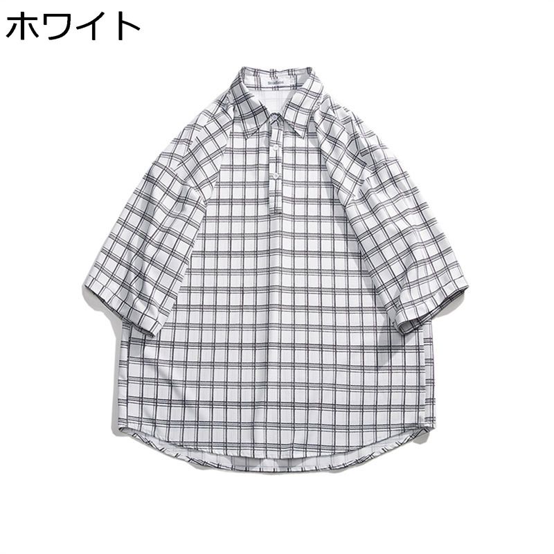 ポロシャツ tシャツ チェックシャツ メンズ 半袖 夏 大きいサイズ カジュアル 薄手 通気性 ゆったり おしゃれ 軽い 柔らかい ラペル ハンサム かっこいい お洒落 通学 通勤 普段着