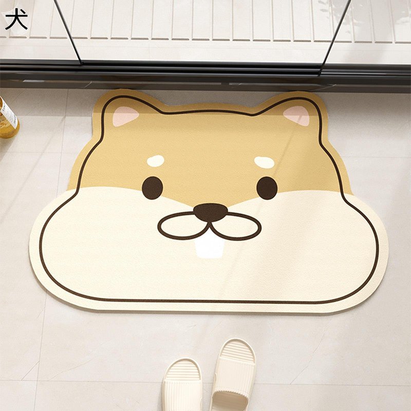 足拭きマット 浴室マット バスマット 動物柄 かわいい 瞬間吸収 フロアマット 耐磨耗性 柔らかい 滑り止め 掃除しやすい 多目的 洗いOK 新居 屋内 トイレ インテリア
