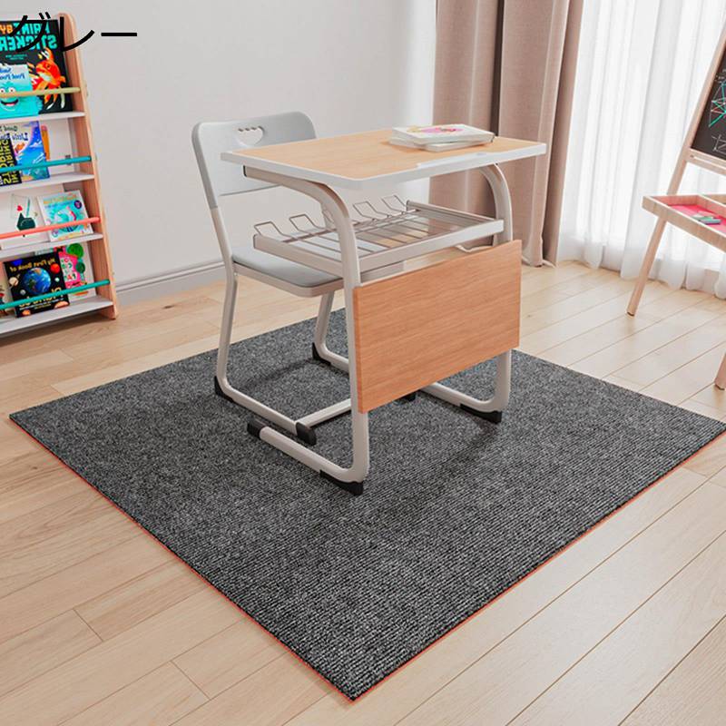 チェアマット デスクマット 床傷防止 ゲーミングカーペット フロアマット 家具保護パッド 敷物 スクエア 大きい シンプル 純色 足元ラグ 滑りにくい 防音 ソフト 在宅勤務 贈物 春夏秋冬 [2]