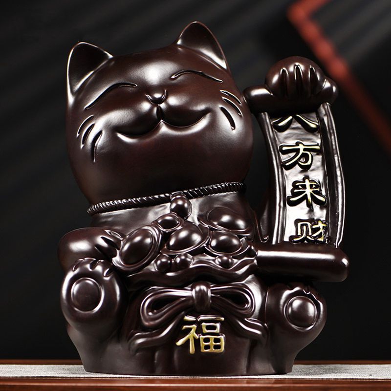 猫 招き猫 置き物 玄関置物 木彫りの猫 招財 財運 風水グッズ 福運 金運アップ 恋愛運up 商売繁盛祈願 繁栄 かわいい 縁起物 木製 インテリア 開運グッズ 厄除け お守り 贈り物 開店祝い kansyamarket-10010787 感謝マーケット サンプル画像3