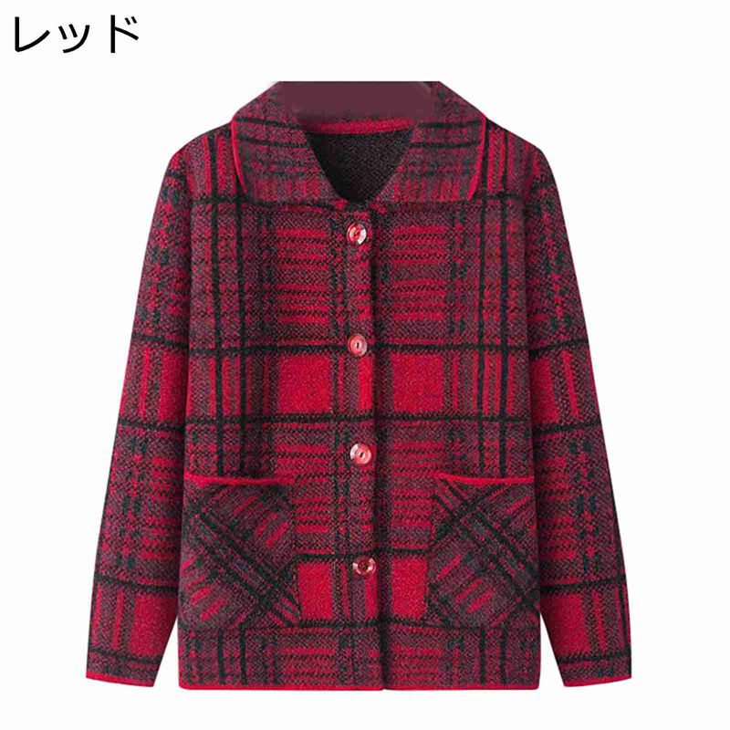 ジャケット 婦人服 衿付 レディース カーディガン 保温防寒 あったかい 柔らか 長袖 アウター トップス 前開きボタン 洋服 シニアファッション 体型カバー おしゃれ 母の日ギフト kansyamarket-10103289 感謝マーケット サンプル画像3
