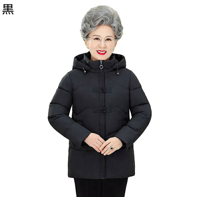 コットンジャケット レディース 中綿ジャケット レディース 婦人服 シニアアウター 大きいサイズ タートルネック フード付き アウター 冬用ジャケット 長袖 厚い 防撥水 保暖保温 綿服 お年寄り kansyamarket-10029851 感謝マーケット パッケージ画像