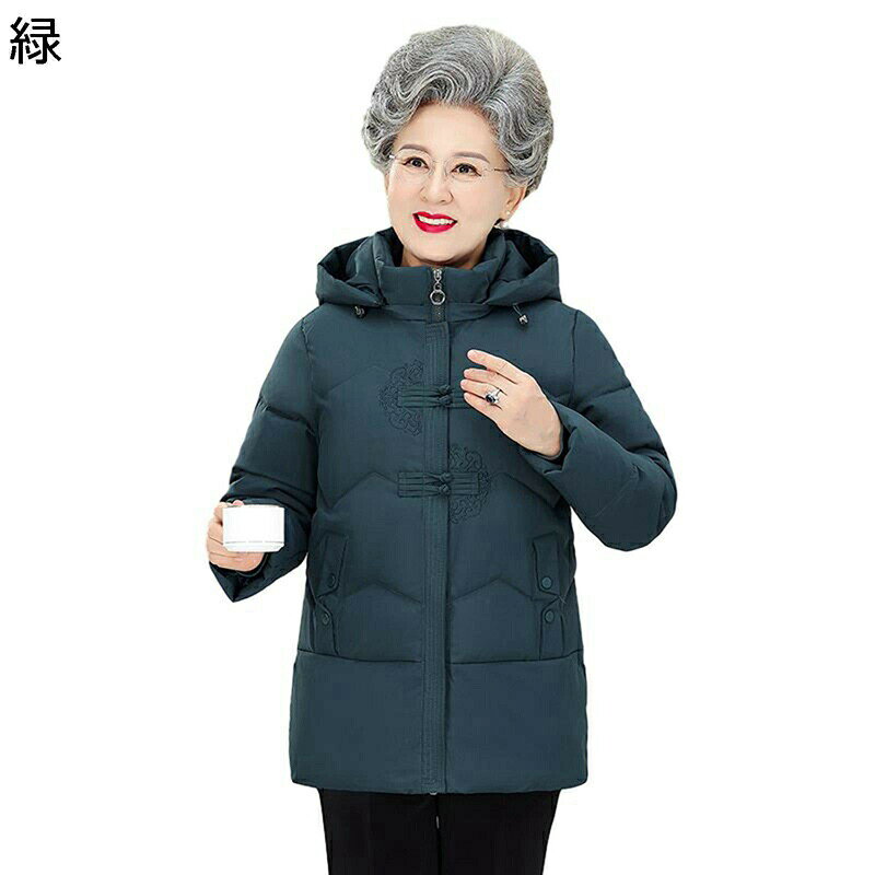 コットンジャケット レディース 中綿ジャケット レディース 婦人服 シニアアウター 大きいサイズ タートルネック フード付き アウター 冬用ジャケット 長袖 厚い 防撥水 保暖保温 綿服 お年寄り kansyamarket-10029851 感謝マーケット サンプル画像3