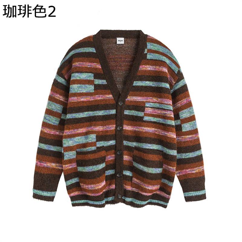 メンズ セーター 大きいサイズ ニット 春秋 長袖 上品 学生 厚手 快適 暖かい カーディガン 切替 ストライプ 抗菌防臭 おしゃれ 大人 アメカジ カジュアル 着回し
