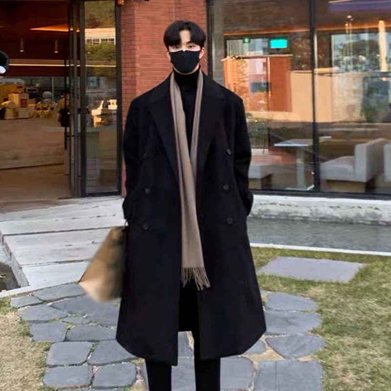 感謝マーケットのラシャコート メンズ 厚手 チェスターコート ロングコート 膝下 アウター 春服 秋冬服 ステンカラーコート コート ビジネス カッコイイ 無地 お洒落 カジュアル お出掛け トレッキング 旅行｜アングル3
