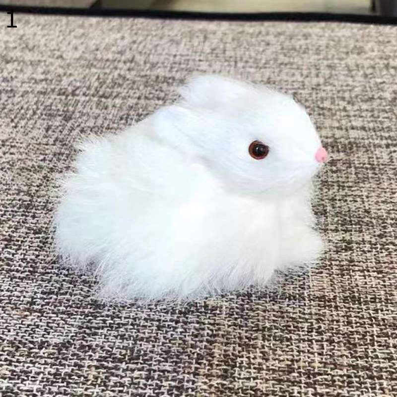 Curve Shape - ウサギぬいぐるみ 置物 兎家族 本物そっくり モデル インテリア おもちゃ リアル 景品 置き型 車 事務室 撮影道具 模型 雑貨 部屋飾り お誕生日プレゼント お見舞い クリスマス 新年祝い
