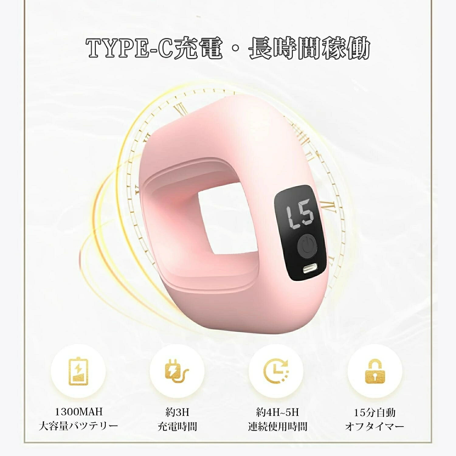 筋膜リリースガン マッサージガン 強力振動 静音 ハンディマッサージャー 女性 腰 筋膜リリースリング ベルト付き 振動マシン5段階 肩こり 首 足 ふくらはぎ 肩甲骨 全身 マッサージがん