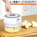 みじん切り器 電動 チョッパー フードプロセッサー 野菜カッター みじん切りカッター 電動みじん切り器 コードレス 離乳食 介護食 調理器具 調理道具 敬老の日 100ml 小型 USB充電式 丸洗いOK コンパクト