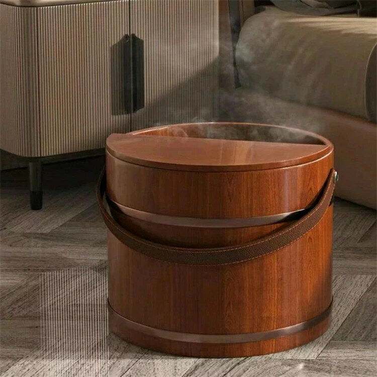 フットバス 足湯桶 長持ち保温 持ち運び簡単 木製足浴器 取っ手付き 保温 フットケア 足湯専用 ストレス解消 疲労軽減 冷え対策 丈夫 耐久性　環境に優しい　高品質　安心感