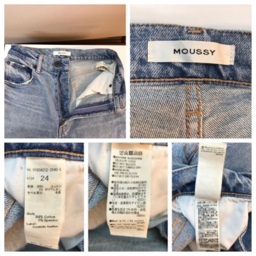 MOUSSY　マウジー　デニム　パンツ　コットン　サイズ24　インディゴブルー　010CAC12-2460-5／ボトムス【中古】[☆3]