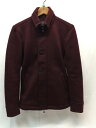 【NICOLE CLUB FOR MEN】 ニコルクラブフォーメン 裏起毛ハイネックブルゾン サイズ46 ボルドー レッド ジップ×ボタン メンズ 古着 セレク...