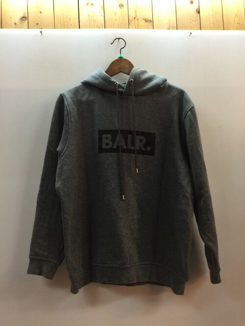 BALR ボーラー　フーディ　パーカー　グレー　胸　ロゴ　プリント　メンズ　トップス　Mサイズ　フード　コットン　ポリエステル／トップス【中古】[☆3]