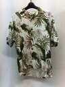 【PARADISE BAY】 パラダイスベイ アロハシャツ MADE IN HAWAII 総柄 サイズS ホワイト ポケット部分シミあり オープンシャツ メンズ...