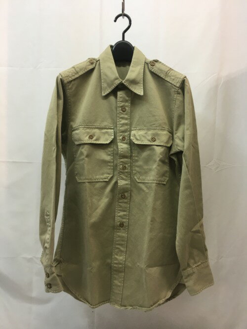 CAB CLOTHING キャブクロージング ミリタリーシャツ　M-41　カーキ　無地　コットン　長袖　メンズ　Mサイズ　c-at-942／シャツ【中古】[☆2]