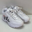 FILA フィラ?F05460125 DISTRACER SCRIPT ディストレイサー スクリプト ロゴ ダッドスニーカー 26CM メンズ レディース ホワイト／メンズ・スニーカー【中古】[☆4]