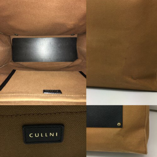 CULLNI?クルニ トートバッグ ポケット レザー キャンバス ブラウン ブラック レディース／バッグ【中古】[☆2]