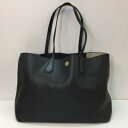 TORY BURCH トリーバーチ HTW001 トートバッグ ハンドバッグ ロゴ レディース レザー ブラック ゴールド金具 ワンポイント/バッグ【中古】[☆...