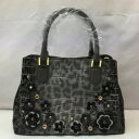 LEATHER JEWELS レザージュエルズ ハンドバッグ ショルダーバッグ 2WAY クロコ型押し ヒョウ柄 フラワー レザー レディース ブラック グレー...