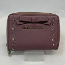 JILL by JILLSTUART ジルバイジルスチュアート 二つ折り財布 リボン ラウンドファスナー ストーン スタッズ レディース ピンク/財布【中古】[...