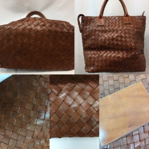 coperto コペルト　トートバッグ　イントレチャート　ミニバッグ付き　ブラウン／バッグ【中古】[☆2]