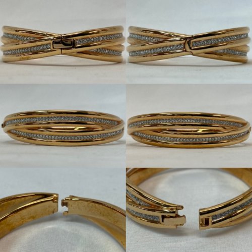 リバティ鑑定倶楽部のSWAROVSKI スワロフスキー ブレスレット バングル ツイスト アクセサリー レディース ゴールド／アクセサリー【中古】[☆3]｜アングル2