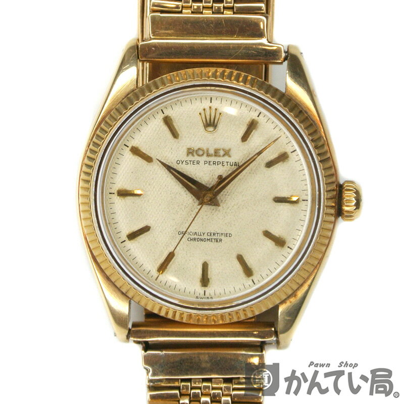 ROLEX【ロレックス】Ref.6567 Cal.1030 アンティーク ウォッチ 自動巻き ケース14K 金無垢 社外ベルト K18 オイスターパーペチュアル 1935年頃製造 メンズ 腕時計 【USED-B】【質屋かんてい局名古屋西店】