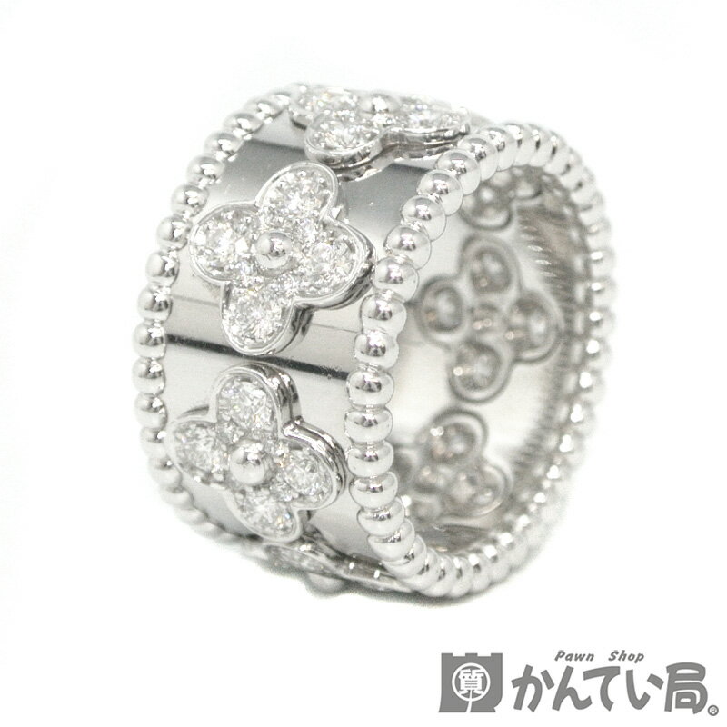 Van Cleef＆Arpels【ヴァンクリーフ＆アーペル】VCA ぺルレ クローバー ダイヤモンド リング 指輪 K18WG 750 18金ホワイトゴールド #52 約13号 13.2g レディース ジュエリー アクセサリー 【USED-SA】【仕上げ済み】【質屋かんてい局名古屋西店】のサムネイル