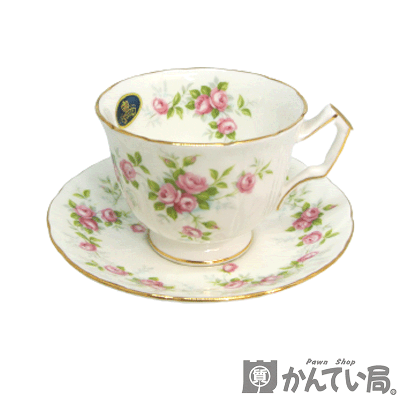 エインズレイ AYNSLEY【エインズレイ】C＆S ティーカップ ソーサー グロットローズ 185 GROTTO ROSE 花柄 バラ 1P クロッカスシェイプ 陶磁器【未使用品】【USED-SA】【質屋かんてい局名古屋西店】