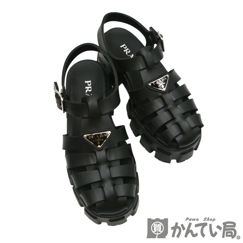 PRADA【プラダ】ラバーサンダル ブラック 靴 表記サイズ：38 2022年春夏コレクション レディース メンズ ユニセックス【中古】USED-AB【質屋かんてい局名古屋西店】のサムネイル