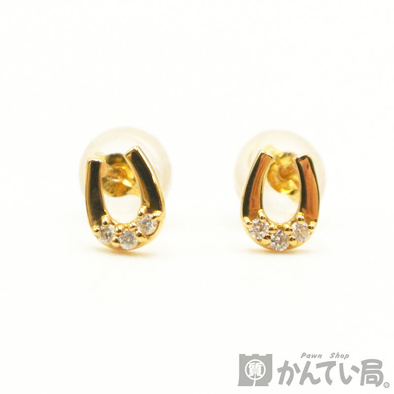 TSUTSUMI【ツツミ】K18 イエローゴールド 3Pダイヤモンド ピアス U字型ジュエリー アクセサリー レディース【中古】USED-SA【質屋かんてい局名古屋西店】のサムネイル