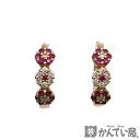 Ponte Vecchio【ポンテヴェキオ】イヤーカフ 花柄 イヤリング K18YG ダイヤモンド 0.04ct ルビー 0.1 レディース アクセサリー【中古】USED-A【質屋かんてい局名古屋西店】