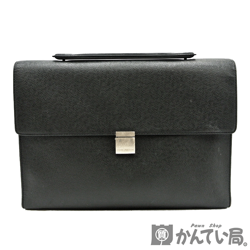 LOUIS VUITTON【ルイ・ヴィトン】M30772 ポルト・ドキュマン・アンガラ ビジネスバッグ ブリーフケース アルドワーズ タイガ レザー ブラック 鞄 メンズ【中古】