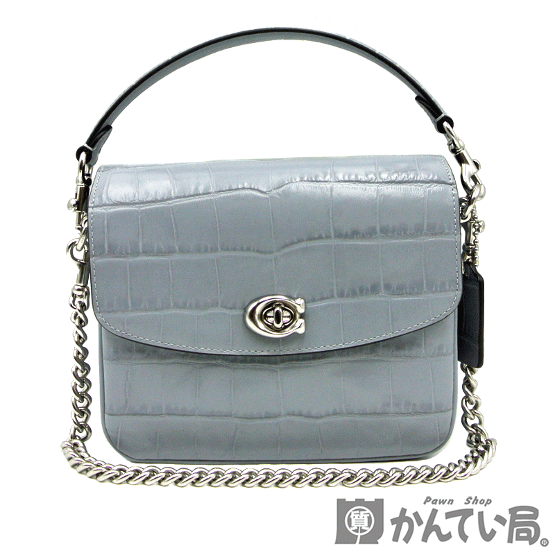 COACH【コーチ】CP138 キャシー クロスボディ 19 3WAY ショルダーバッグ チェーンショルダー ハンドバッグ ブルーグレー レディース【中古】のサムネイル