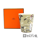 HERMES【エルメス】キャンドル ホルダー タンブラー カップ フィニッシュ 騎馬隊 陶器 グレー系 マルチカラー インテリア オブジェ【中古】USED-SA