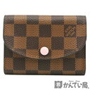 LOUIS VUITTON【ルイ・ヴィトン】N64423 ポルトモネ・ロザリ ダミエ ローズバレリーヌ コインケース カードケース 財布 ウォレット【美品】