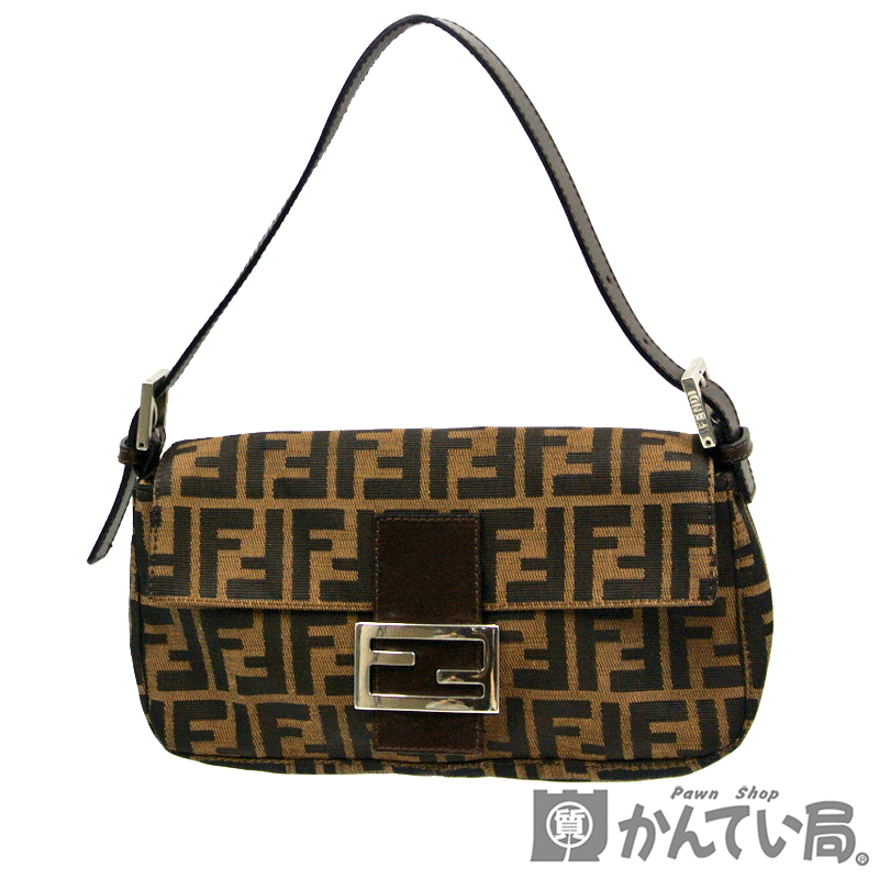 FENDI【フェンディ】26424 マンマバケット ズッカ柄 ショルダーバッグ ハンドバッグ キャンバス レザー ブラウン シルバー金具 レディース 【中古】USED-B【かんてい局名古屋西店】のサムネイル