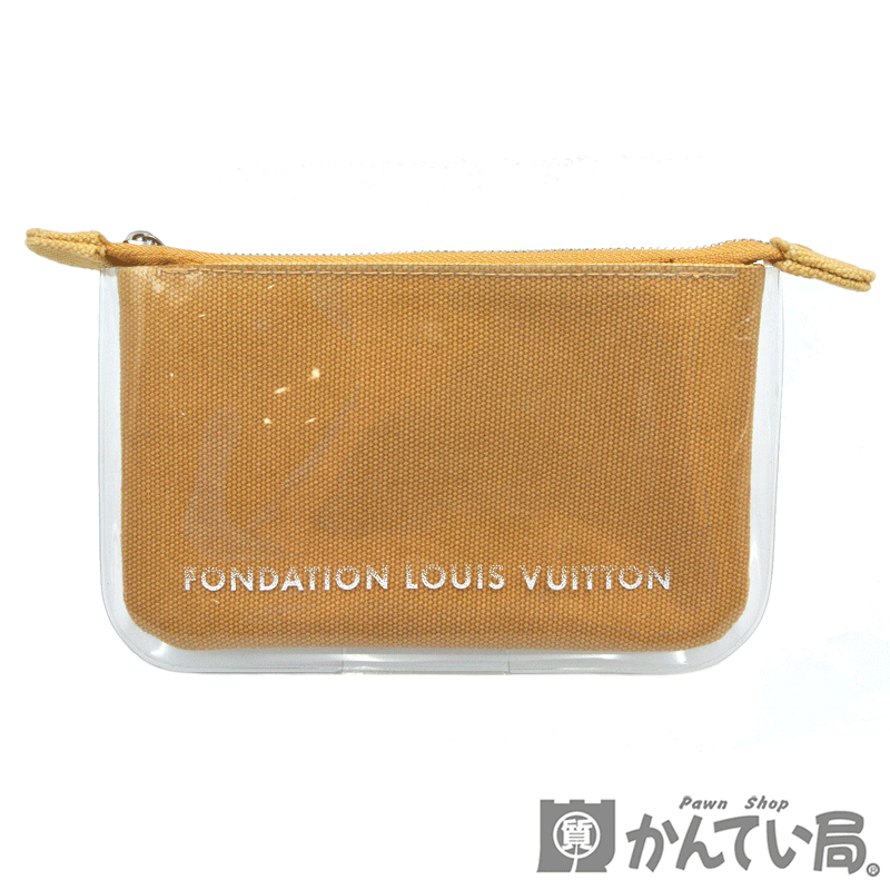 LOUIS VUITTON【ルイ・ヴィトン】ポーチ 小物入れ 化粧ポーチ マルチポーチ アクセサリーポーチ フォンダシオン FOUNDATION LOUIS VUITTON ルイヴィトン美術館 パリ ベージュ【中古】USED-B