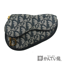Christian Dior【クリスチャンディオール】ミニポーチ サドル トロッター 小物入れ マルチケース ネイビー レディース【中古】USED-AB
