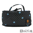 【ZADA NEW YORK】 バッグインバッグ 花柄 フラワープリント 巾着型 ブラック×ブルー レディース【中古】USED-A【質屋かんてい局名古屋西店】
