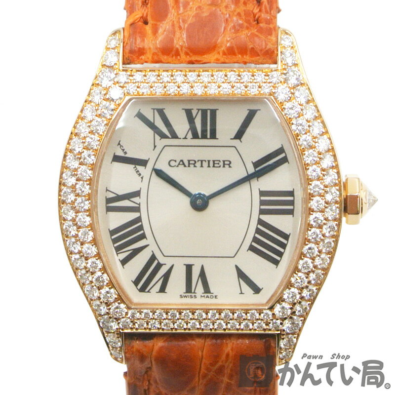 Cartier【カルティエ】トーチュSM 純正ダイヤモンドベゼル K18PG 750 手巻き 2針 純正ベルト 腕時計 レディース ウォッチ【OH＆仕上げ済み】USED-A【質屋かんてい局名古屋西店】