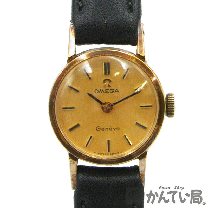 OMEGA【オメガ】ジュネーブ 手巻き 腕時計 2針 アナログ 金張り 社外ベルト レディース ウォッチ【現状品】USED-Bのサムネイル