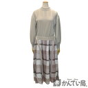 BLUE LABEL CRESTBRIDGE【ブルーレーベル クレストブリッジ】マキシワンピース チェック ニットコンビ サイズ:36 レディース【未使用品】USED-SS(4)
