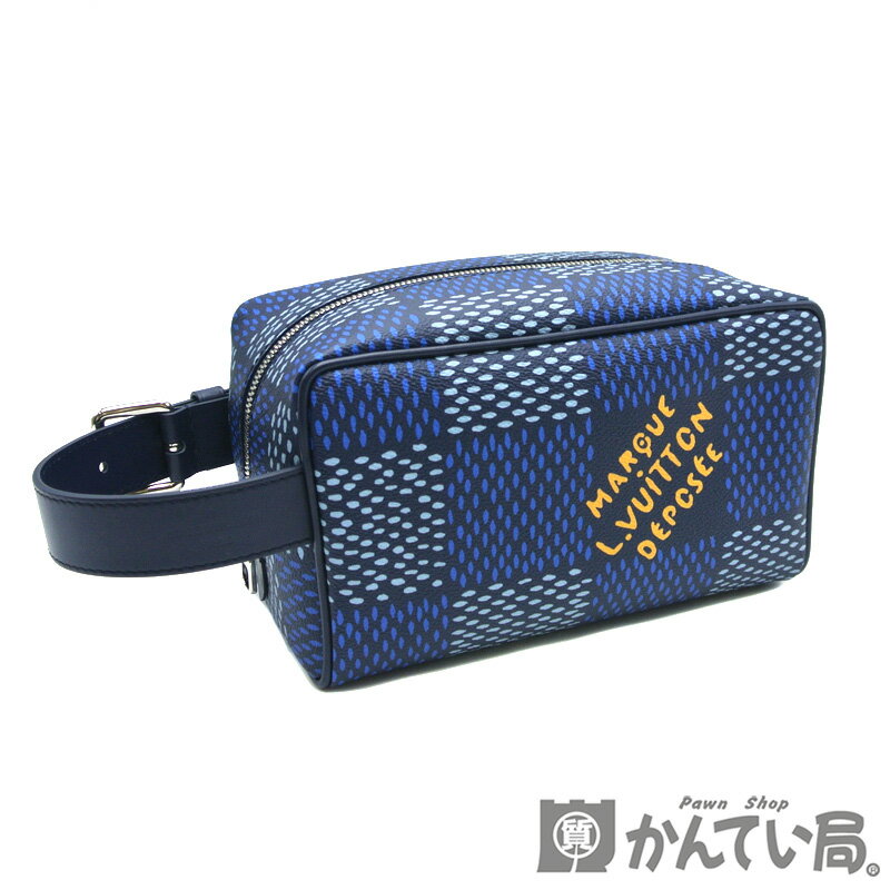 LOUIS VUITTON【ルイ・ヴィトン】ロッカー ドップ・キット ダミエ・ヘリテージキャンバス ブルー系 クラッチバッグ【中古】USED-Sのサムネイル