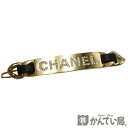 CHANEL【シャネル】ヘアクリップ B20B バレッタ メタル×レザー ラインストーン ゴールド系 ブラック レディース ヘアアクセサリー【中古】USED-A