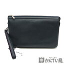 mila schon 【ミラショーン】セカンドバッグ クラッチバッグ レザー ネイビー系 メンズ レディース【中古】USED-AB