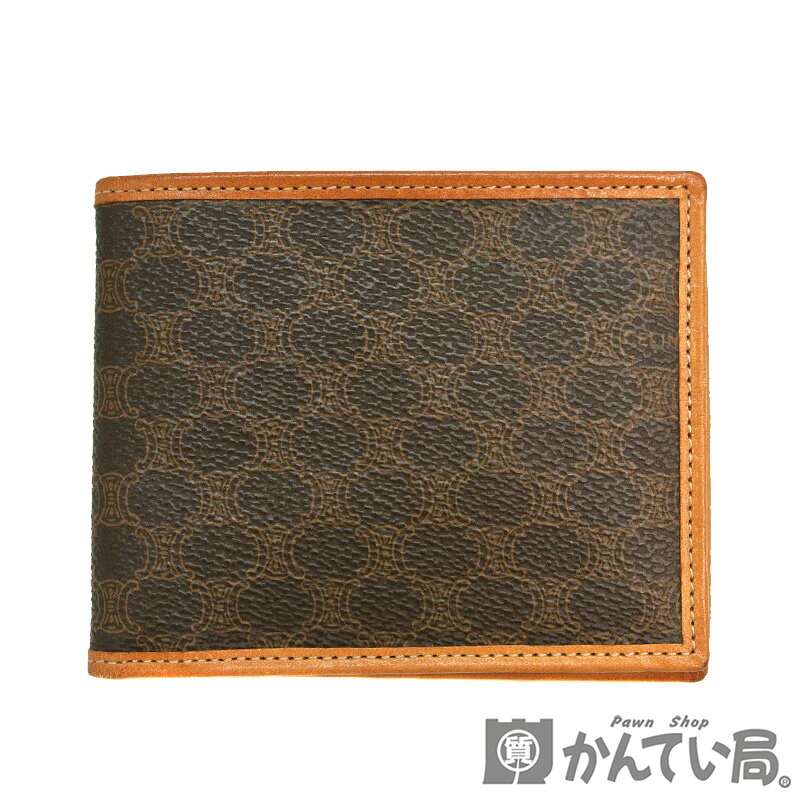 CELINE【セリーヌ】マカダム ブラウン PVC×レザー 二つ折り財布 ウォレット レディース【中古】USED-AB【質屋かんてい局名古屋西店】のサムネイル