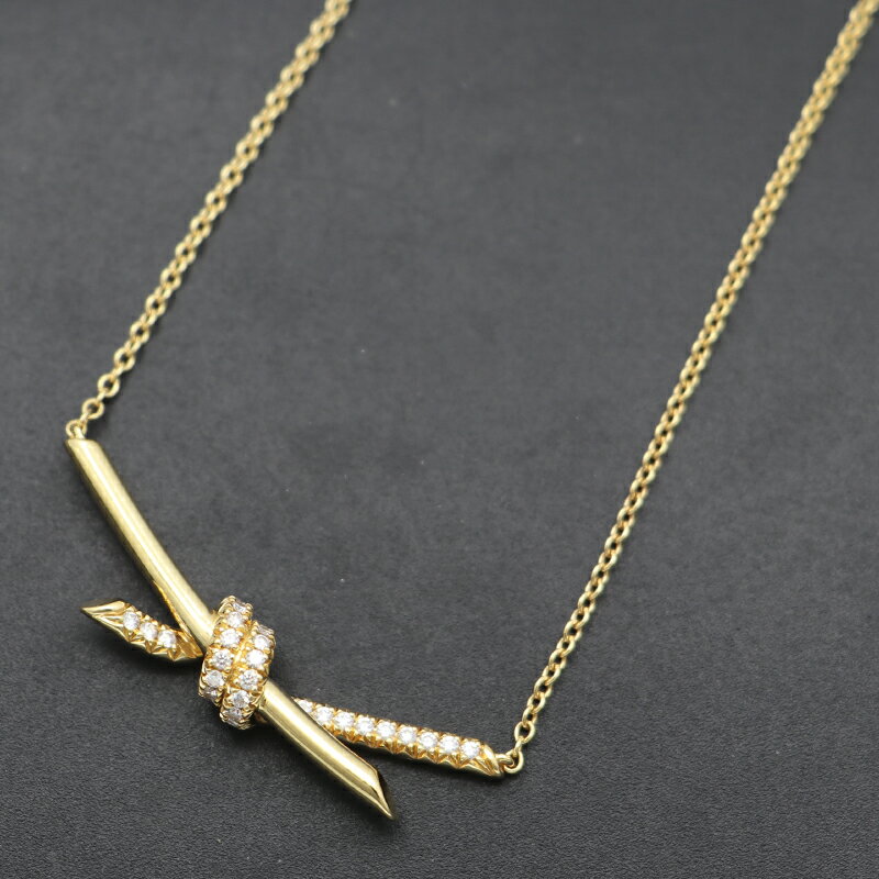 ティファニー【TIFFANY & Co.】【K18】【ダイヤモンド】 ノット ペンダント/ネックレス / 0.25ct / イエローゴールド/Au750/7.87g【中古】133439のサムネイル