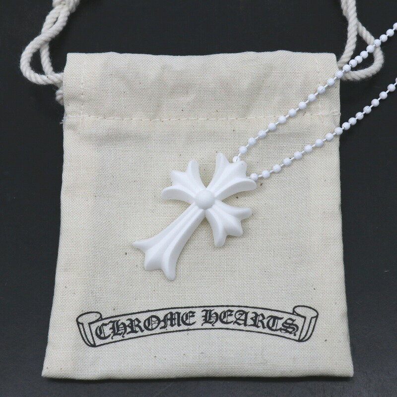 クロムハーツ【CHROMEHEARTS】【ホワイト】ラバーCHクロス/ネックレス/ボールチェーン/7.93g【中古】12724のサムネイル