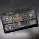クロムハーツ【CHROMEHEARTS】【カスタム】ウェーブウォレット/三つ折り財布/長財布/クロスパッチ/ケルティックボタン【中古】121429